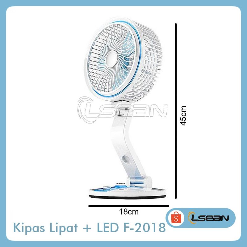 KIPAS LIPAT + LAMPU BELAJAR LED RECHARGEABLE