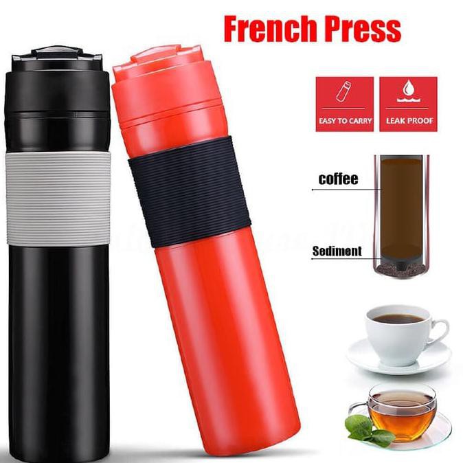 French Press Tumbler Mug Kopi French Press Portable Tea Maker Kopi '