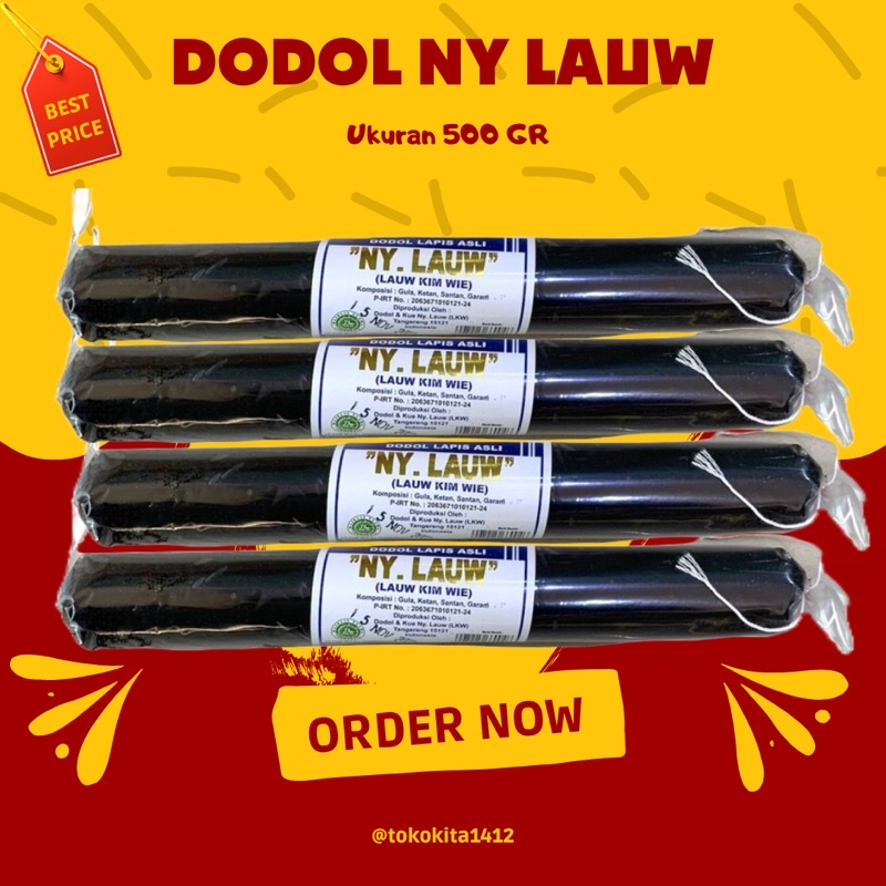 Dodol Ny Lauw Kim Wie 500 gr Jumbo Dodol Betawi Besar Khas Tangerang