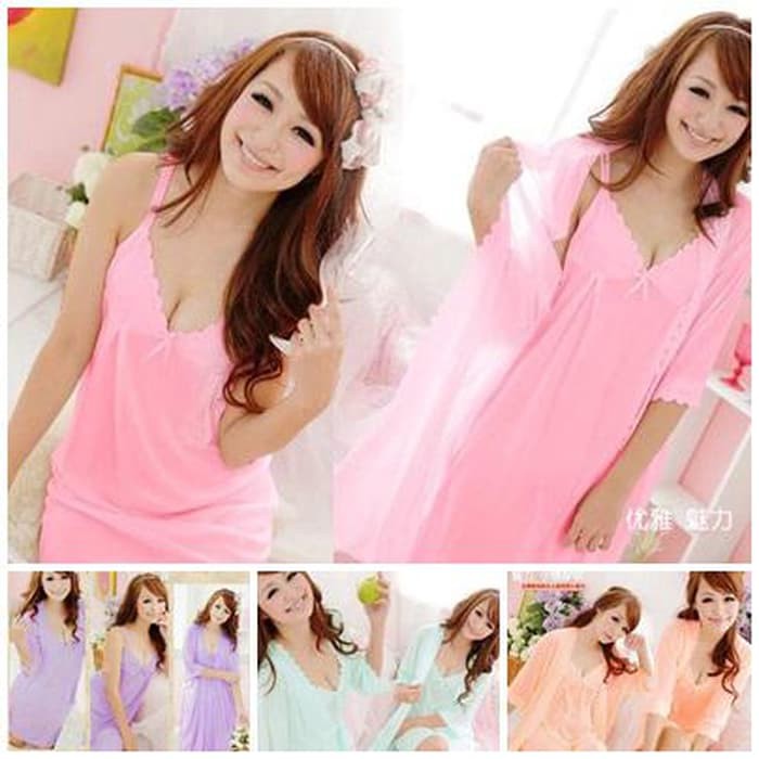 Baju Tidur Wanita Setelan Baju Tidur Wanita Cantik | Sleepwear Daster Kimono Seksi Murah