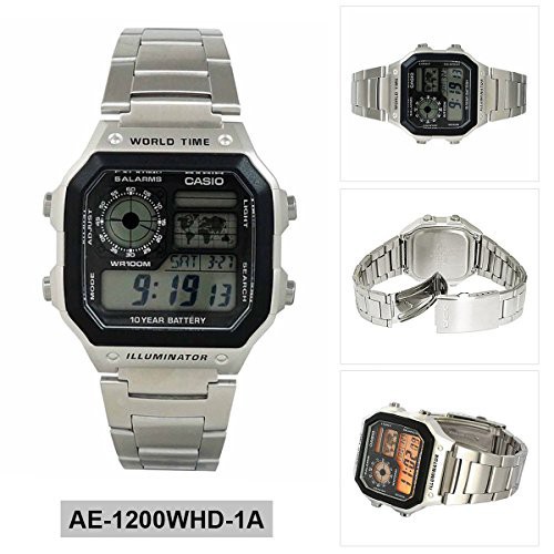 Casio Original Digital AE-1200WHD-1A  Jam Tangan Pria - Stainless - Silver