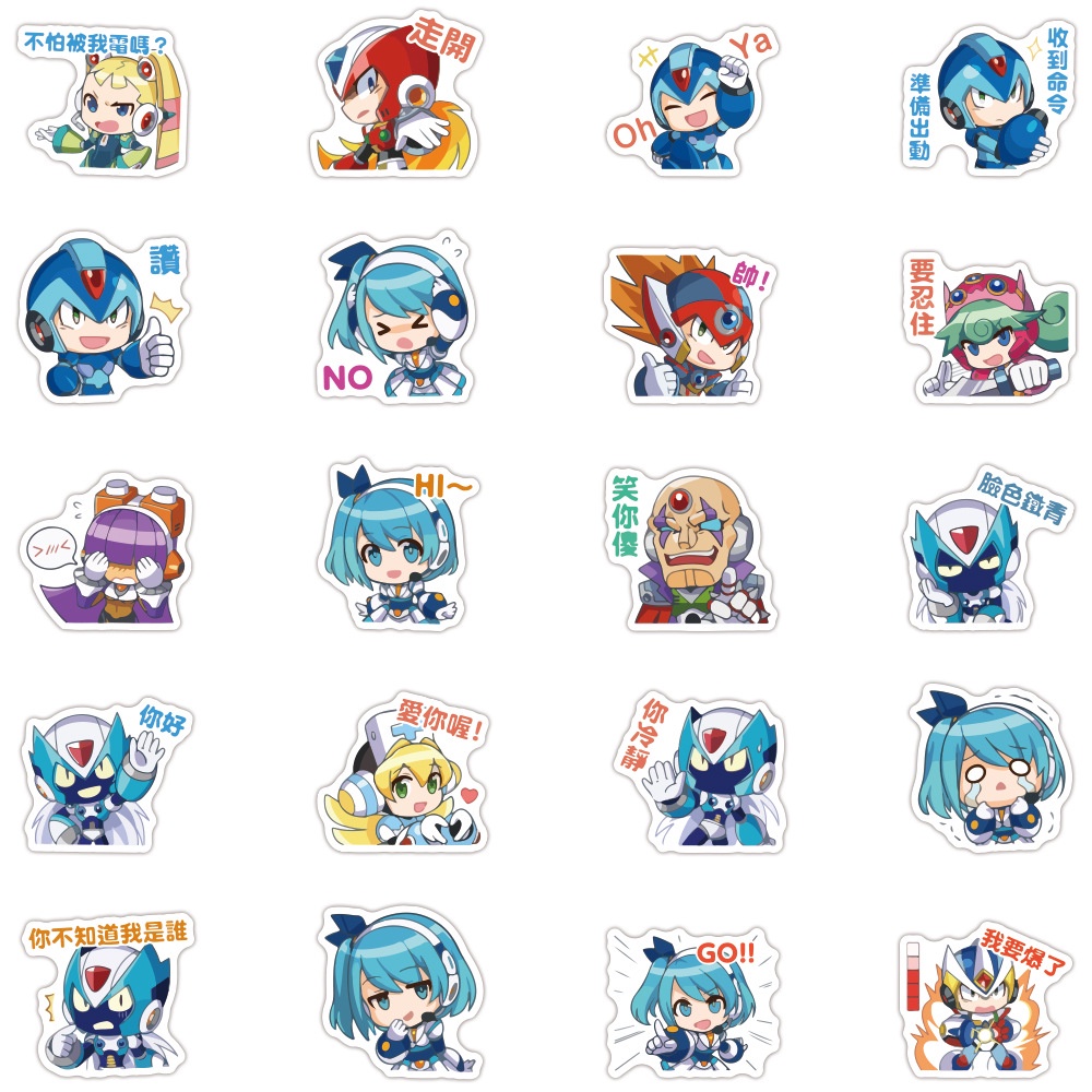 Rockman stiker anti-berantakan Hunter x air Piala dekoratif Jurnal bahan permainan kartun ponsel cas