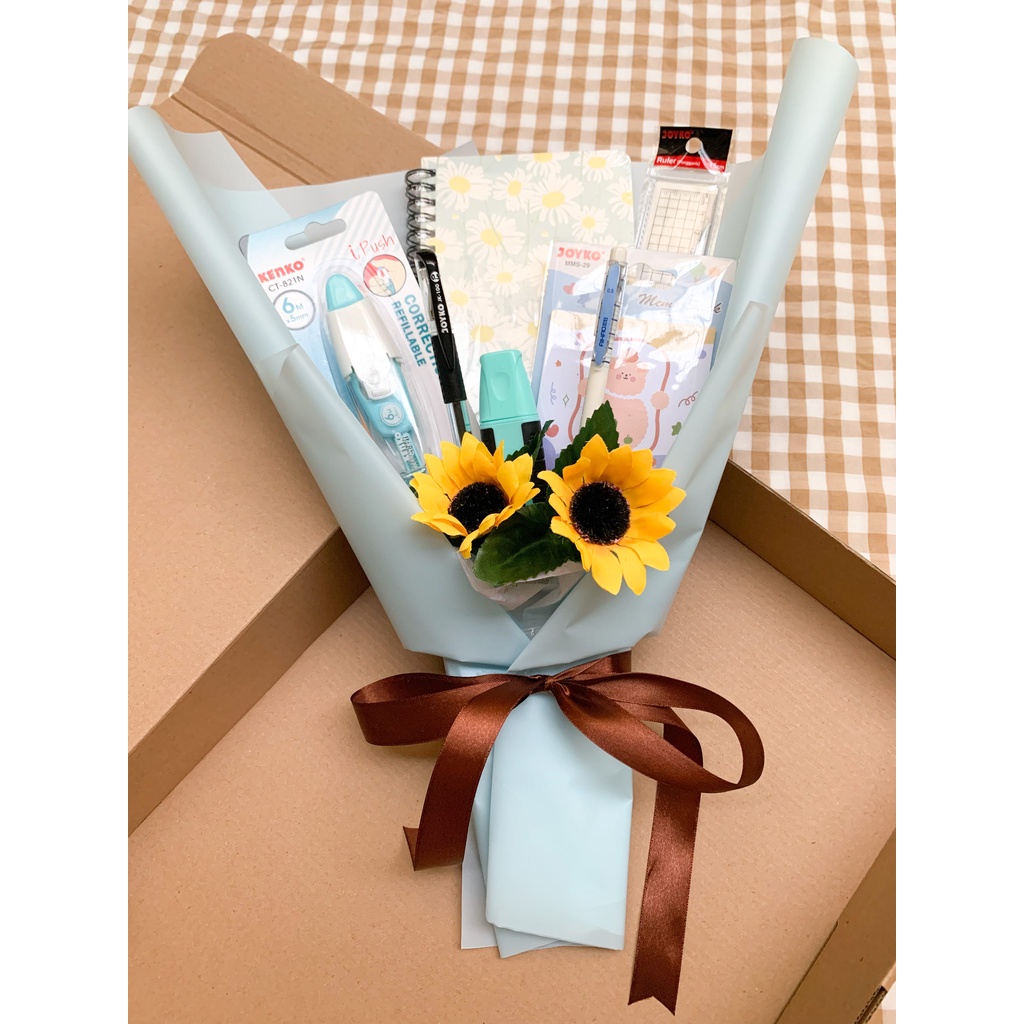 

[READY]✨ICE BLUE STATIONARY BOUQUET✨/ KADO MURAH / BOUQUET MURAH