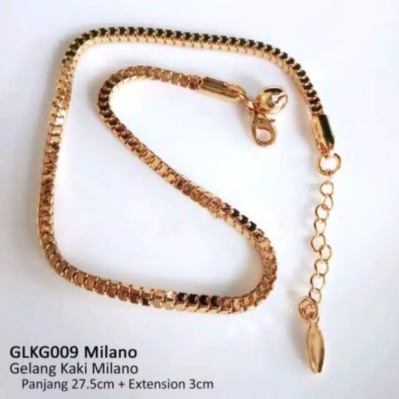 Fifi Fashion  Gelang Kaki Lapis Emas 18k Milano Itlay glk009 yaxiya 28#