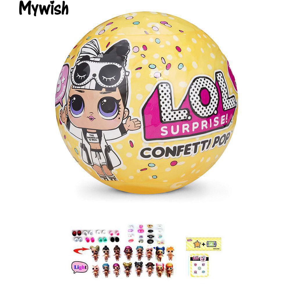 ð¶DIY Bola Plastik LOL Kejutan Boneka Confetti Mini Gambar Kartun Pop Mainan Anak Anak