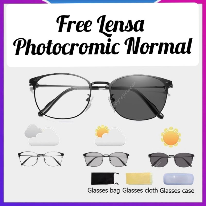 FRAME KACAMATA FASHION WANITA 5551 ( GRATIS LENSA PHOTOCROMIC NORMAL ) KACAMATA ANTI UV / Lonjong