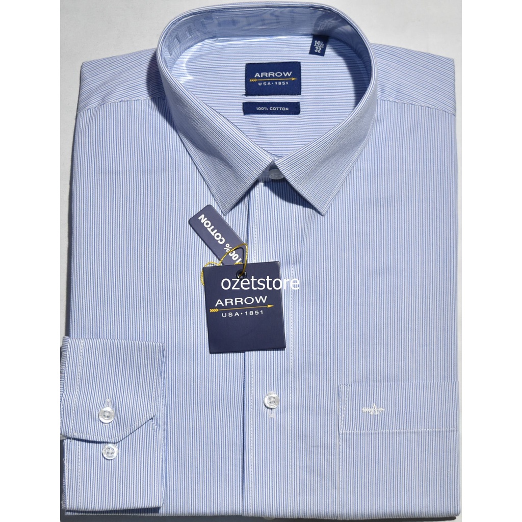 Kemeja Pria Formal Lengan Panjang ARROW Biru Reguler KAR81 ORIGINAL