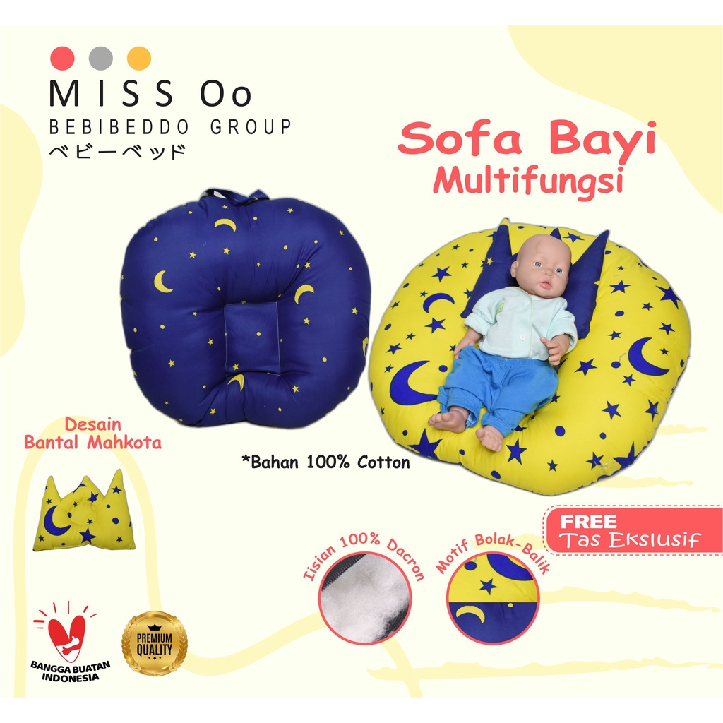 Sofa bayi / baby launger FREE bantal mahkota bayi dan tas