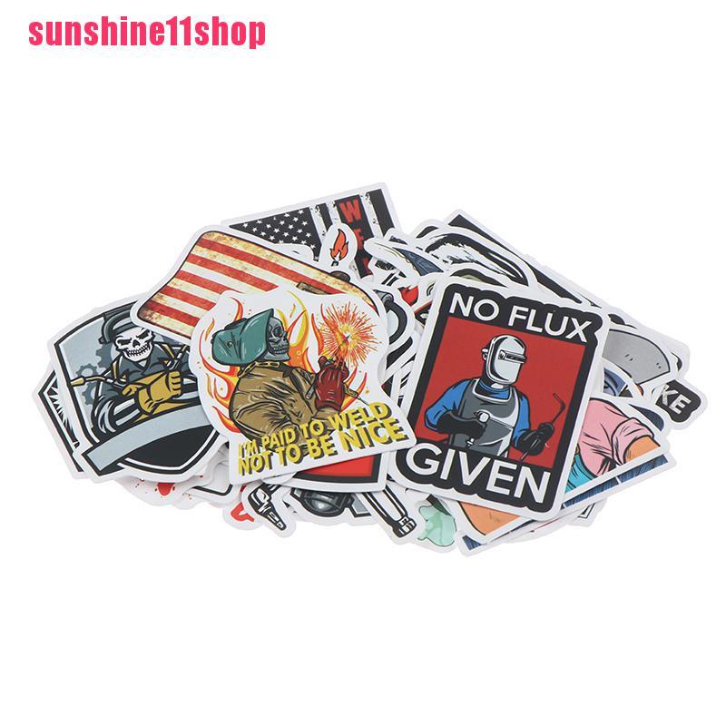 50 Pcs Stiker Motif Kartun Graffiti Untuk Pekerja Las Skateboard Koper