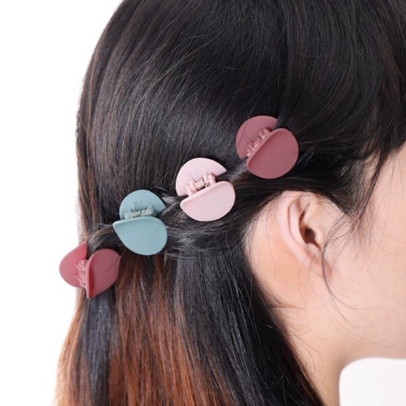 Jedai Jepit Rambut Doff Mini / Jepitan Bentuk Bulat dan Petak / Hair Claw Clips