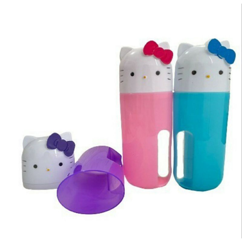 Tempat Sikat Gigi Karakter Motif Hello Kitty Tempat Pencil Perlengkapan Mandi Travel Set