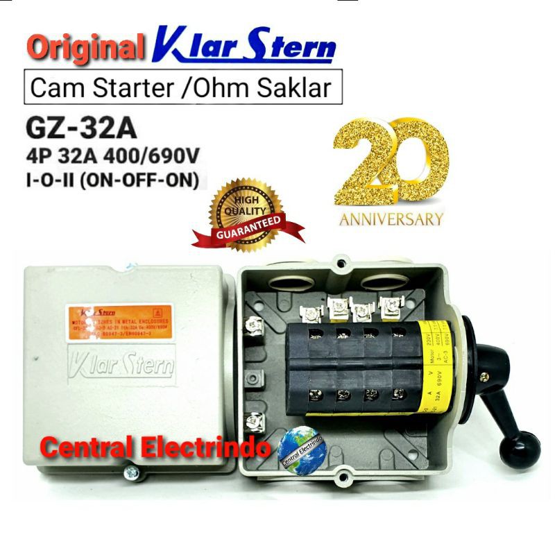 Cam Starter Ohm Saklar 4P GZ 32A (7000 Watt) I-0-II KlarStern.