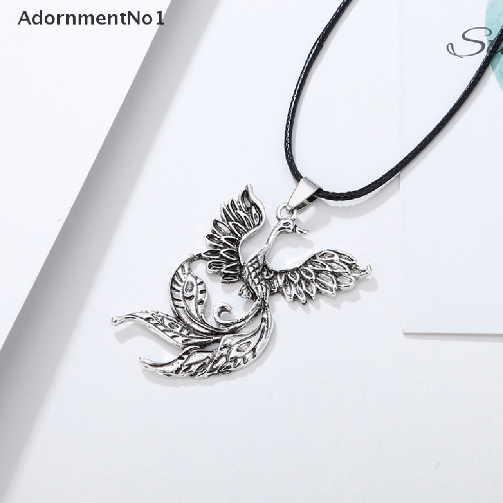 (AdornmentNo1) Kalung Rantai Dengan Liontin Burung Phoenix Vintage Untuk Pria / Wanita