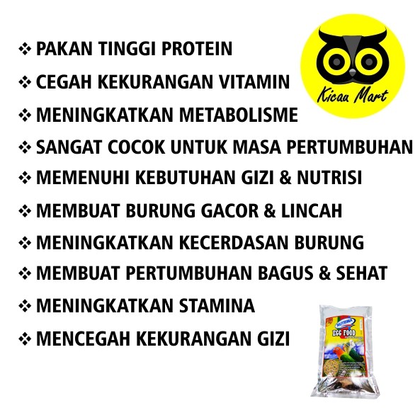 NUTRIMA EGG FOOD PAKAN PENGGANTI JAGUNG DAN SAYURAN UNTUK BURUNG LOVE BIRD LOVEBIRD KENARI FINCH EGGFN