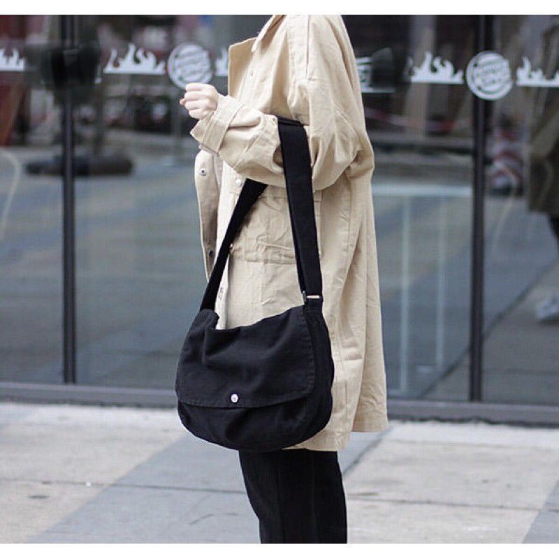 Sling Bag Canvas Tas Selempang Classic / Tas Selempang Unisex Canvas Korea Vintage -BG987