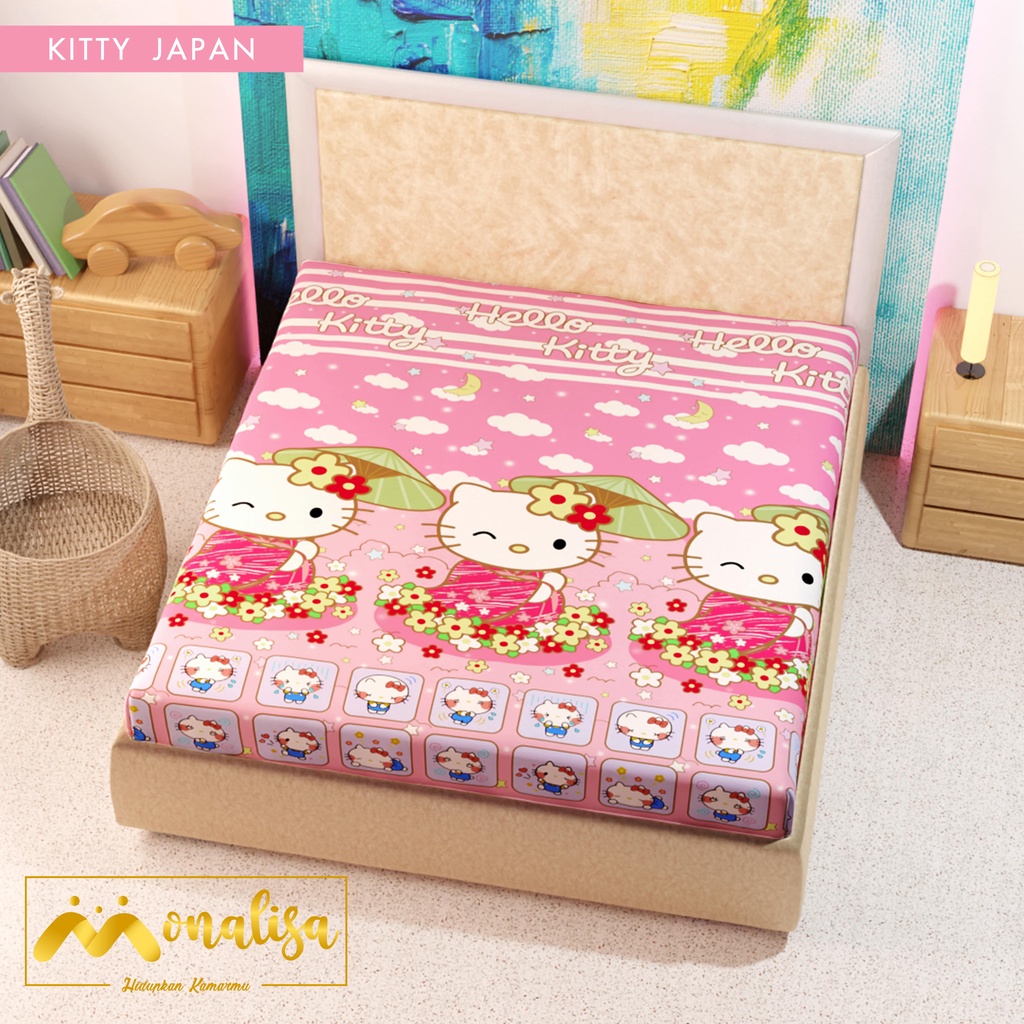 MONALISA Sprei Waterproof 180x200 - anti ompol air water proof Paus Rainbow  Rainbow Dinosaurus Rocket Galaxy180 SP-Kitty Japan