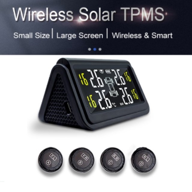 Solar TPMS Large Screen Tire Pressure Pengukur Tekanan Angin Ban Mobil