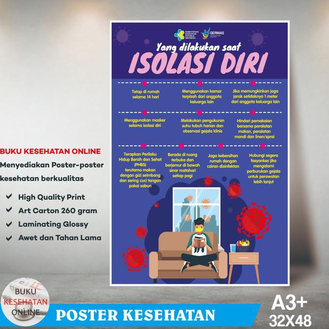 

Poster Kesehatan Yang Dilakukan Saat Isolasi Diri - LAMINATING GLOSSY TERJAMIN