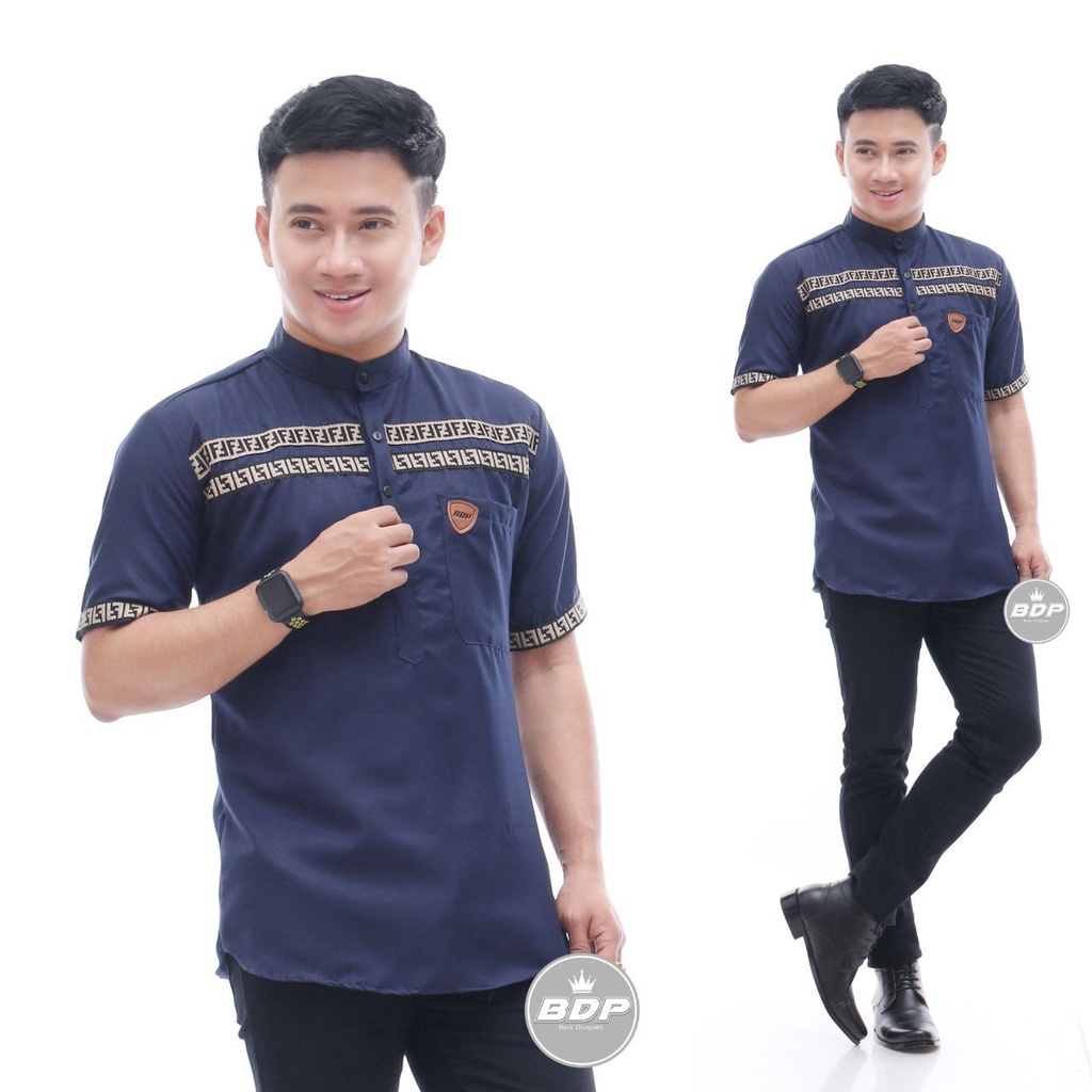 Baju Koko Kurta Dewasa Lengan Pendek Bahan Toyobo Tebal Dan Adem M L XL XXL XXXL