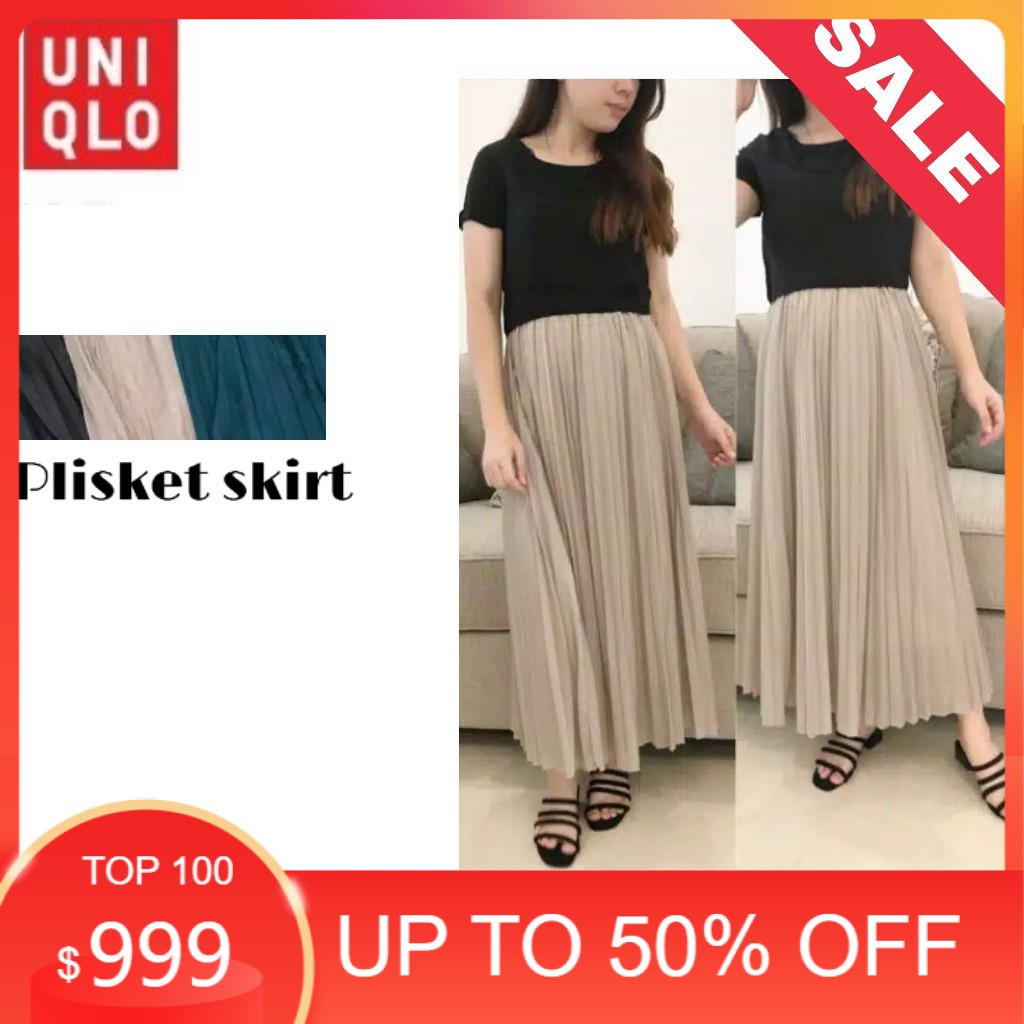 UNIQLO ROK PLISKET ORIGINAL TERMURAH | ROK PLISKET UNIQLO SISA EKSPOR ORIGINAL