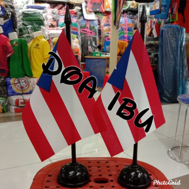 

best seller tiang kayu meja+bendera PUERTO RICO ready stock