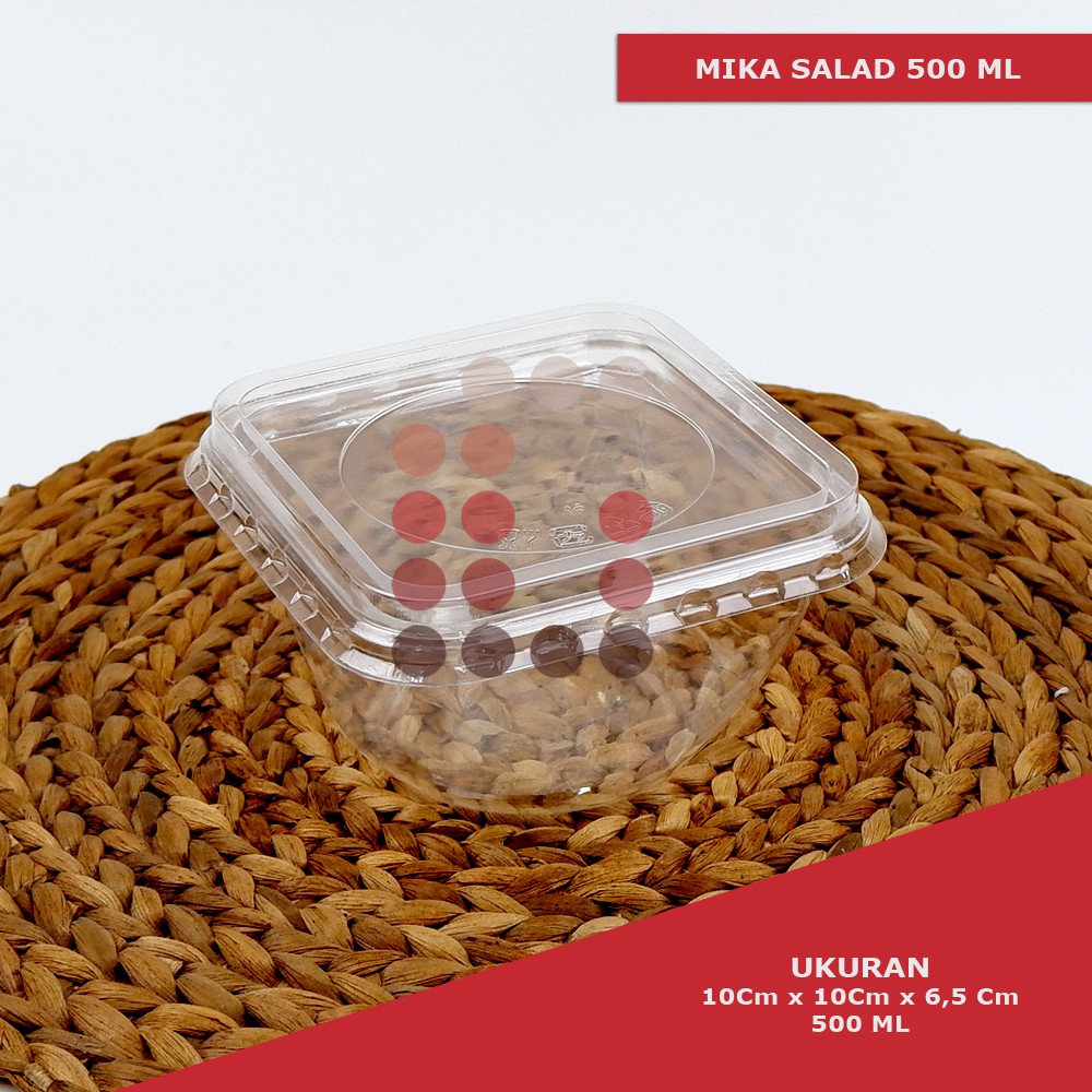 mika box / mangkok plastik salad 500 ml isi 50 pcs