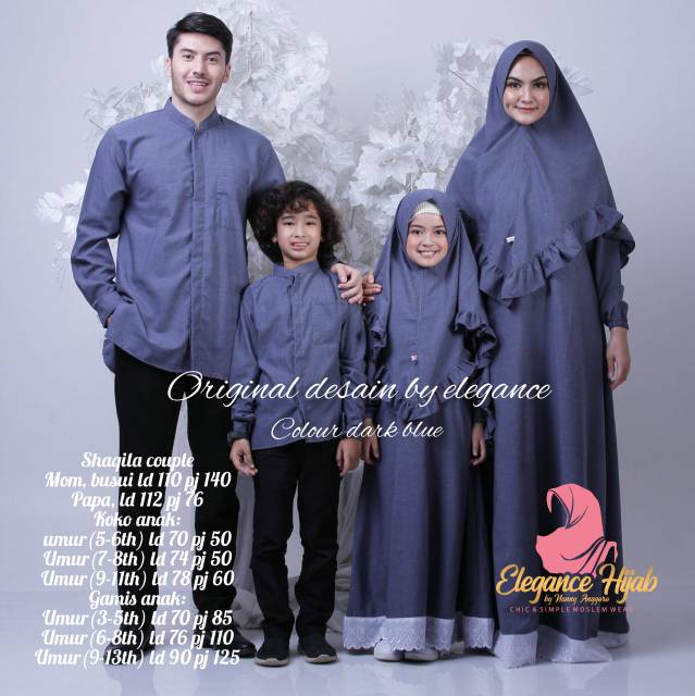 Baju Couple family sarimbit keluarga lebaran ibu ayah gamis anak perempuan &koko ori dijual terpisah