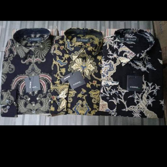 kemeja alisan batik lengan panjang reguler & slimfit 14 sampai 16