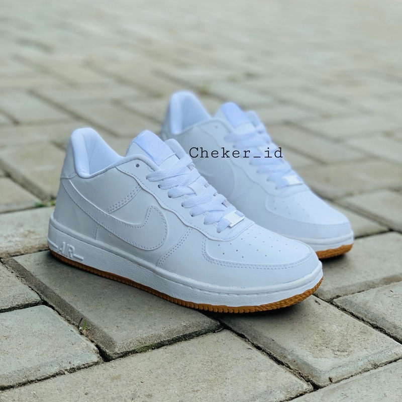 TERLARIS!! SEPATU PUTIH SOLE GUM PRIA &amp; WANITA NK3 A1R FORC3 1 ONE LV8 ‘07 MID LOW FULL WHITE PUTIH LIST HITAM WHITE GUM SEPATU WANITA SNEAKERS ANAK PEREMPUAN DAN ANAK LAKI LAKI