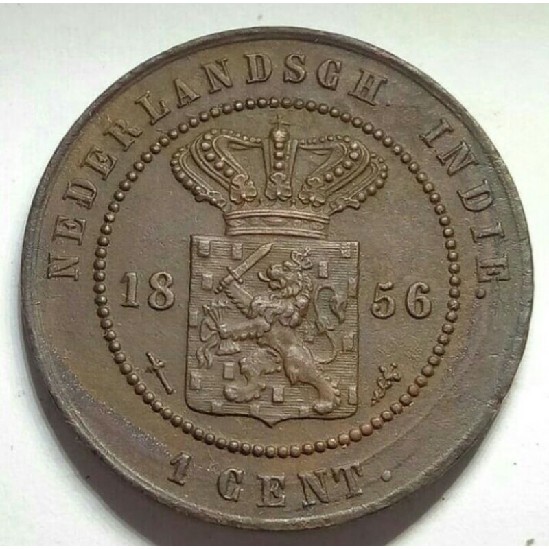 Koleksi Koin Kuno 1 Cent Nederlandsch Indie Tahun 1856. HIGH GRADE CAKEP