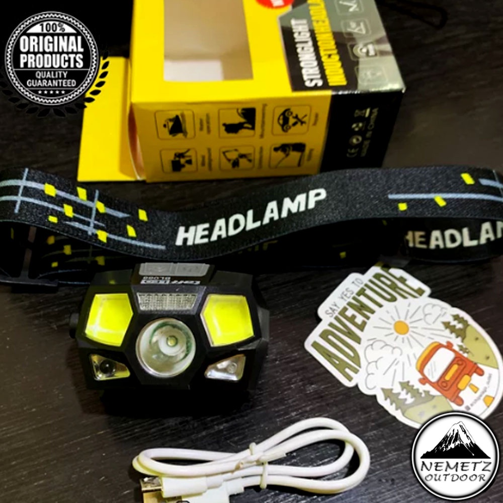 HEADLAMP TAFFLED ANTI AIR SENSOR TANGAN USB RECHARGE OUTDOOR