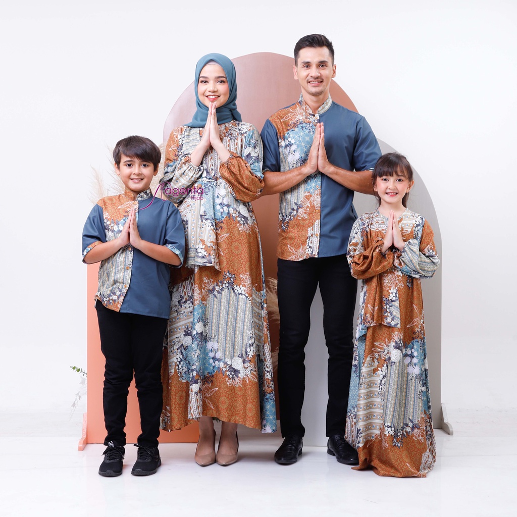 Magenta Hijab - Sarimbit Keluarga Essential Vol. 11 | Baju Muslim Couple Family Set Motif - Bahan Armani Katun Toyobo Ramadhan Premium Quality