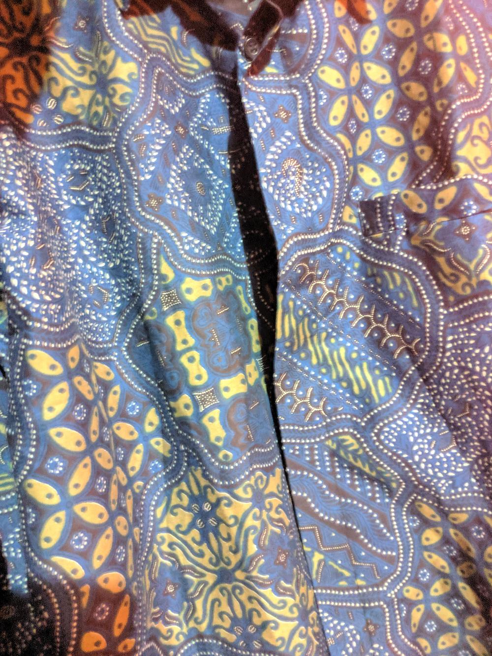 Kemeja Batik Pria Modern Lengan Panjang Pendek Full Furing - Baju Hem Batik Pria Solo Biru Navy
