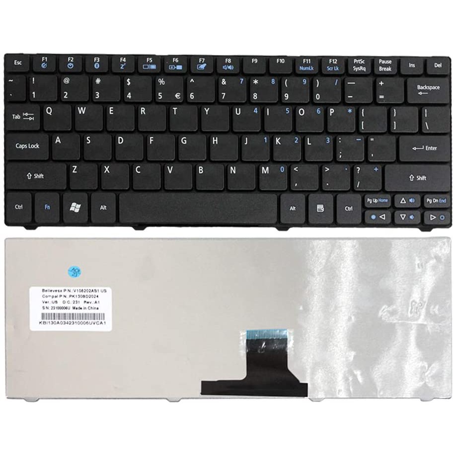 KEYBOARD ACER ASPIRE ONE AO751 721 722 751H AO721 AO722 BLACK