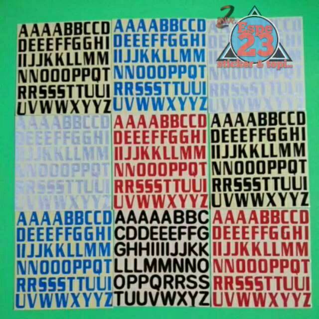 

Stiker Abjad Cutting Terbaru ukuran 7,5 cm