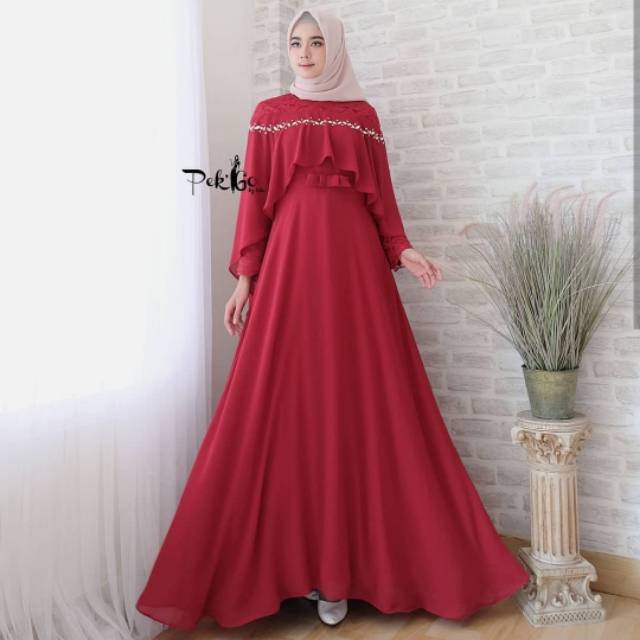 Baju Gamis Pesta Brukat Wanita Muslim MEGA DRESS BY PEKGO
