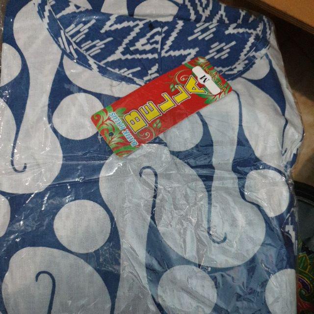 Blus Heyna Batik Seling Ziggy Waka Shibori Print Motif Biru Series