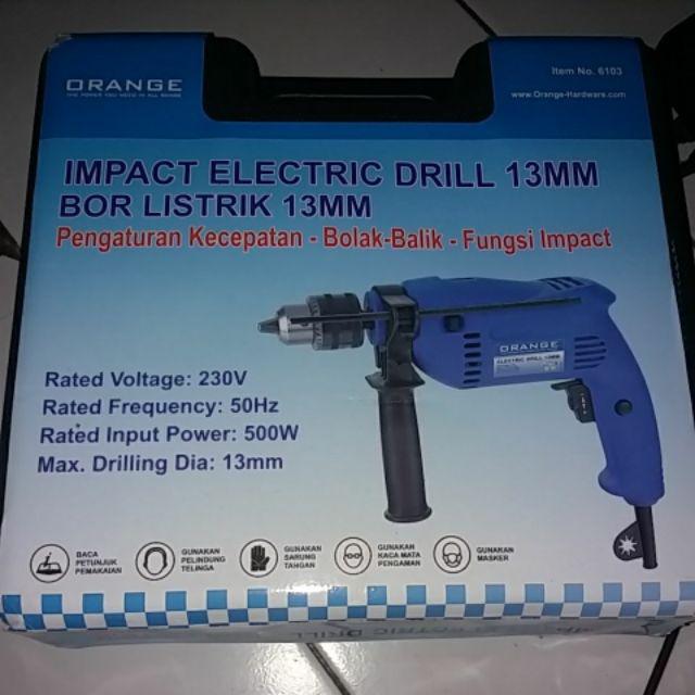 Mesin Bor Listrik Tembok Besi Beton Elektrik 13mm Impact Orange 6103