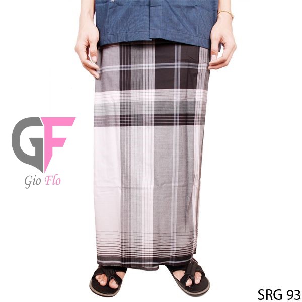 GIOFLO Sarung Pria Muslim Untuk Sholat White Black / SRG 93