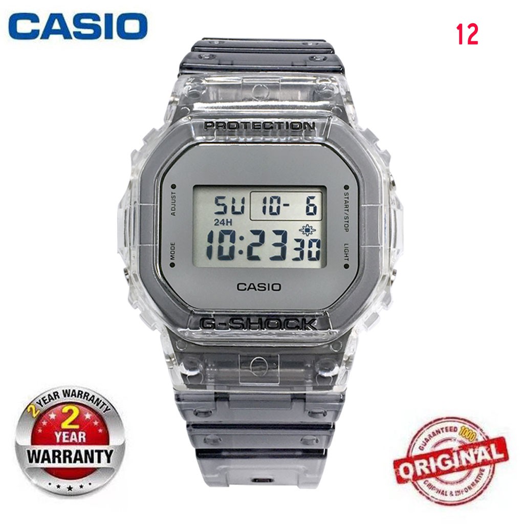 Casio dw 5600 elektroshock Jam  Tangan  Pria  Dual Time 