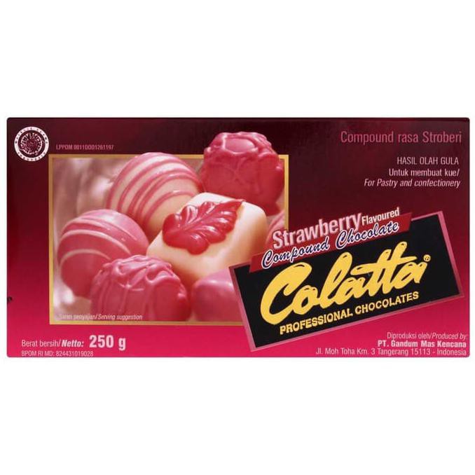 

Toko-Bahan-Kue- Colatta Chocolate Compound Strawberry Coklat Batang Collata 250 Gram -Terlengkap-