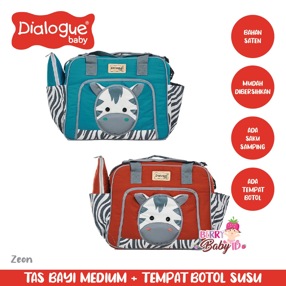 Dialogue Baby Diaper Bag Tas Bayi Medium Free Tempat Botol Susu Berry Mart