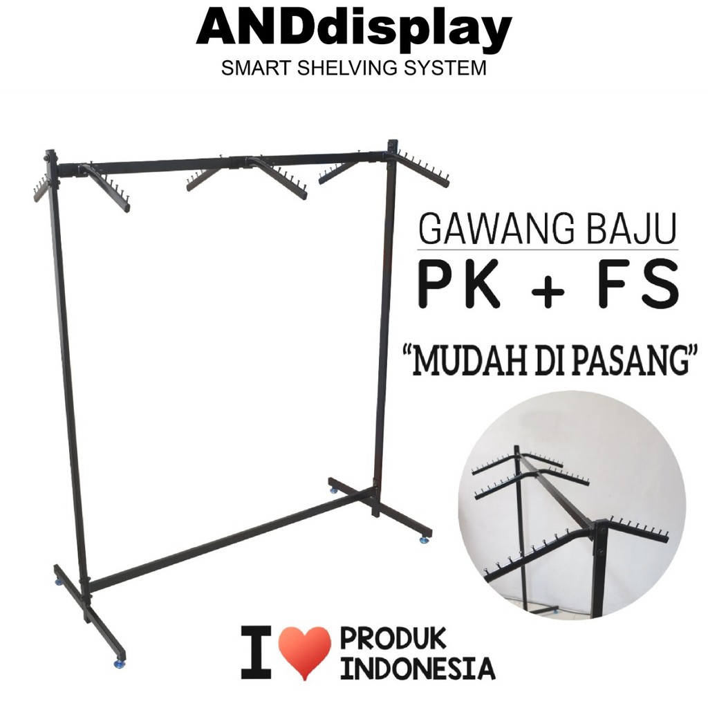 GAWANG BAJU PK+FS T.135 CM RAK GANTUNGAN GAWANGAN JEMURAN LAUNDRY ANDDISPLAY MODEL IKEA