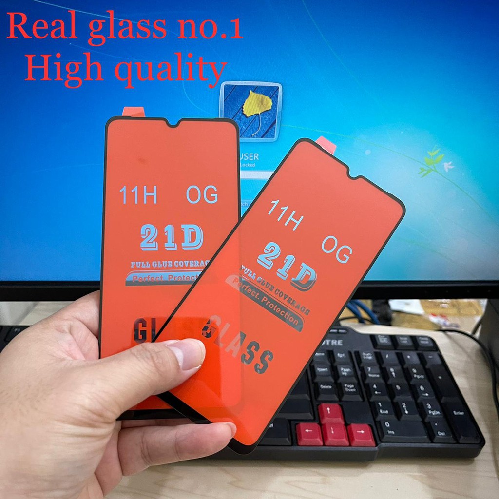 TEMPERED GLASS KACA ANTI GORES FULL 5D/ 21D IPHONE SAMSUNG OPPO VIVO XIAOMI REALME STOK TYPE LENGKAP