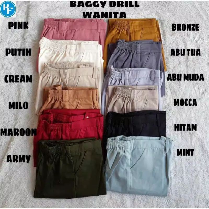 BAGGY PANTS AMERIKA DRILL/CELANA PANJANG WANITA/BAGGY PANTS PREMIUM