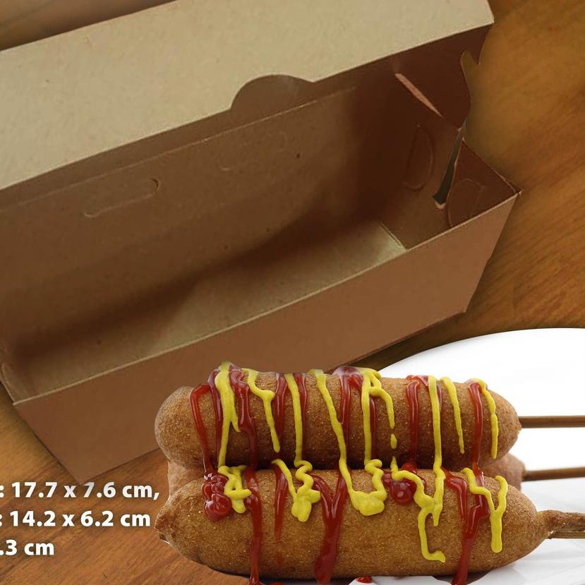 

➲ Kotak Dus Box CORN DOG - CORNDOG | KRAFT COKLAT - (50 Pcs) ➶