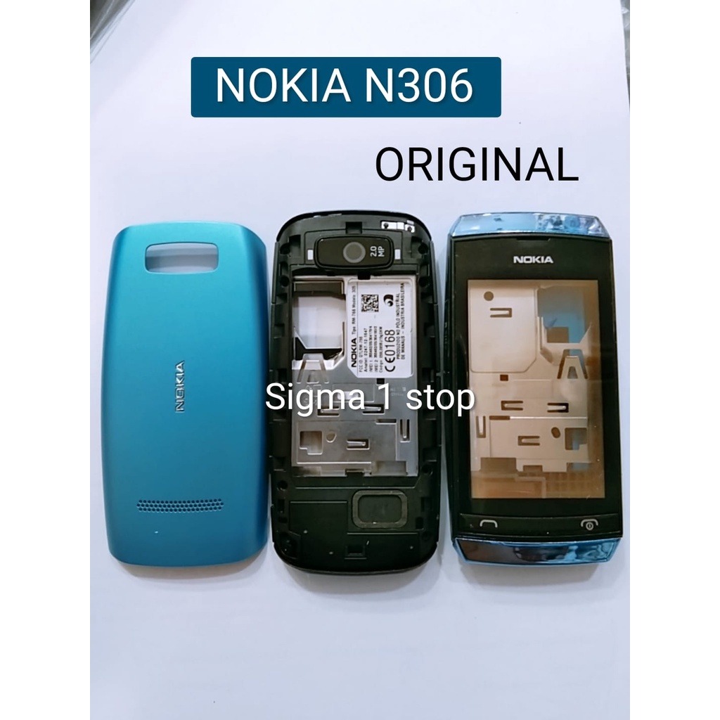 NOKIA ASHA N306 306 CASING + TS +TULANG ORIGINAL  HOUSING  SARUNG PINGGANG  KESING FULL SET NOKIA JA