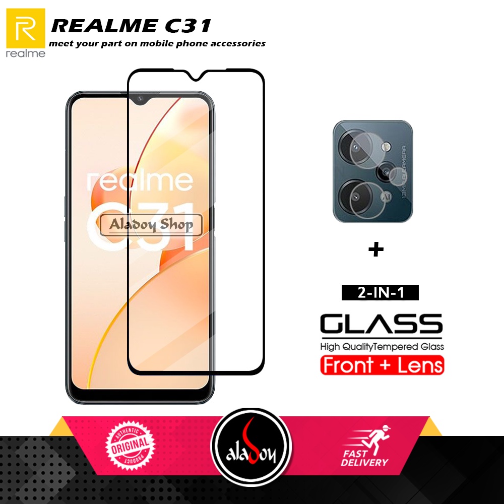 PAKET Tempered Glass Layar Realme C31 Free Tempered Glass Camera