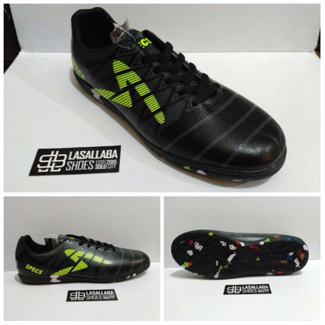 Sepatu futsal specs hitam hijau