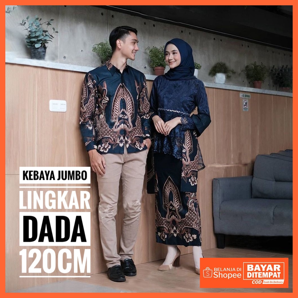 Batik Couple Kebaya Modern Jumbo Bigsize XXL Lingkar Dada 120cm Couple Kiana